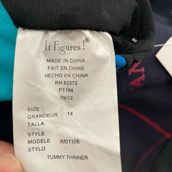 It Figures Womens Tummy Thinner One Piece Maillot Swimsuit 14 High Neck Slimming - Picture 3 of 7